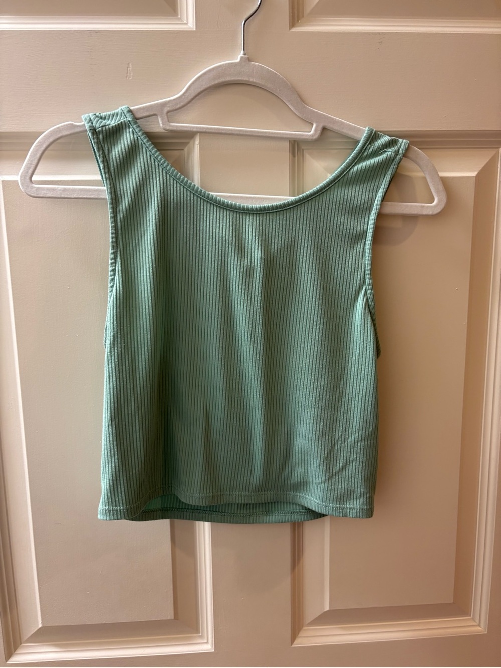 Vestique sage colored Ribbed Crop Tank Top